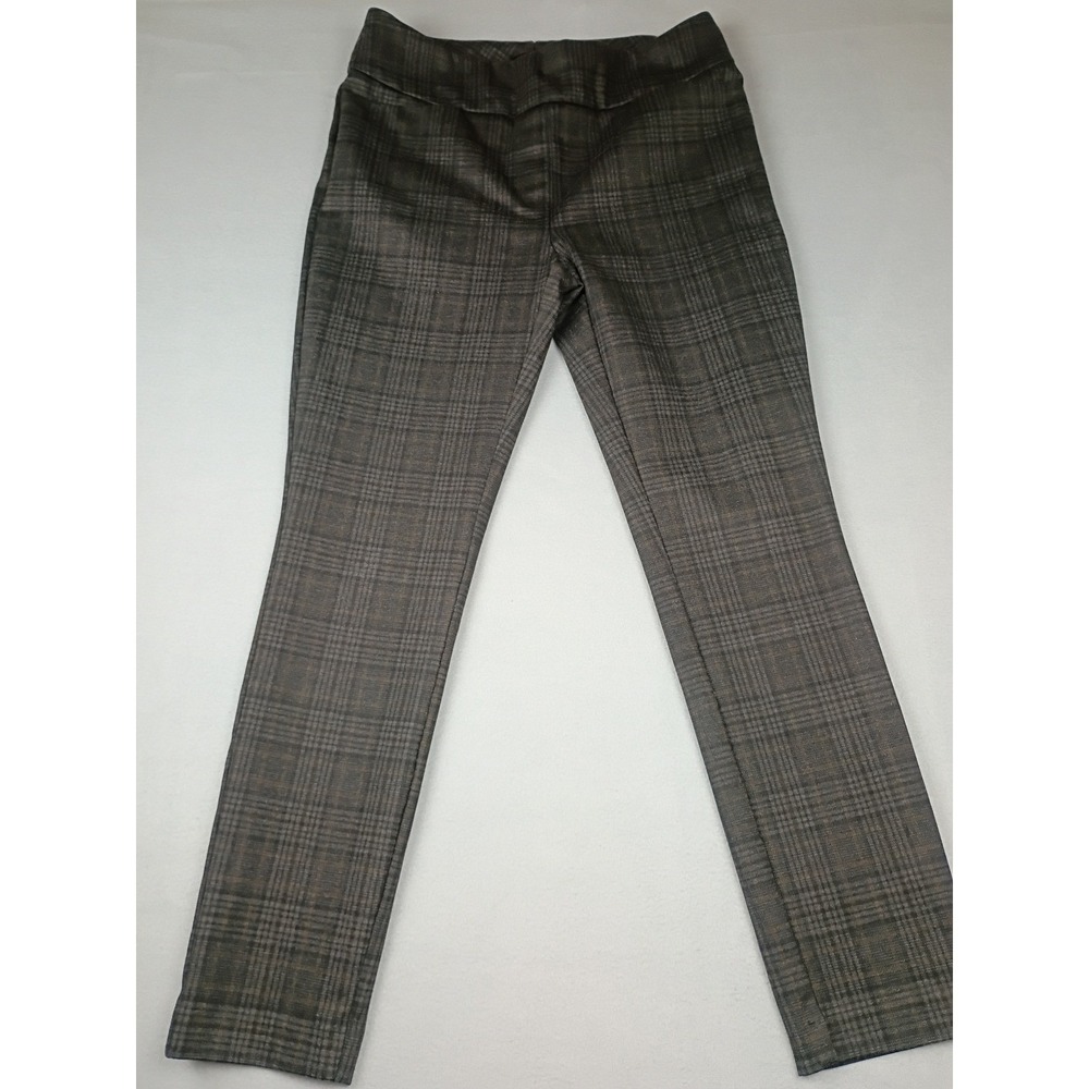Dalia Womens Brown Plaid Pull On Slim Fit Dress Pants D5185-E2436A Size Medium